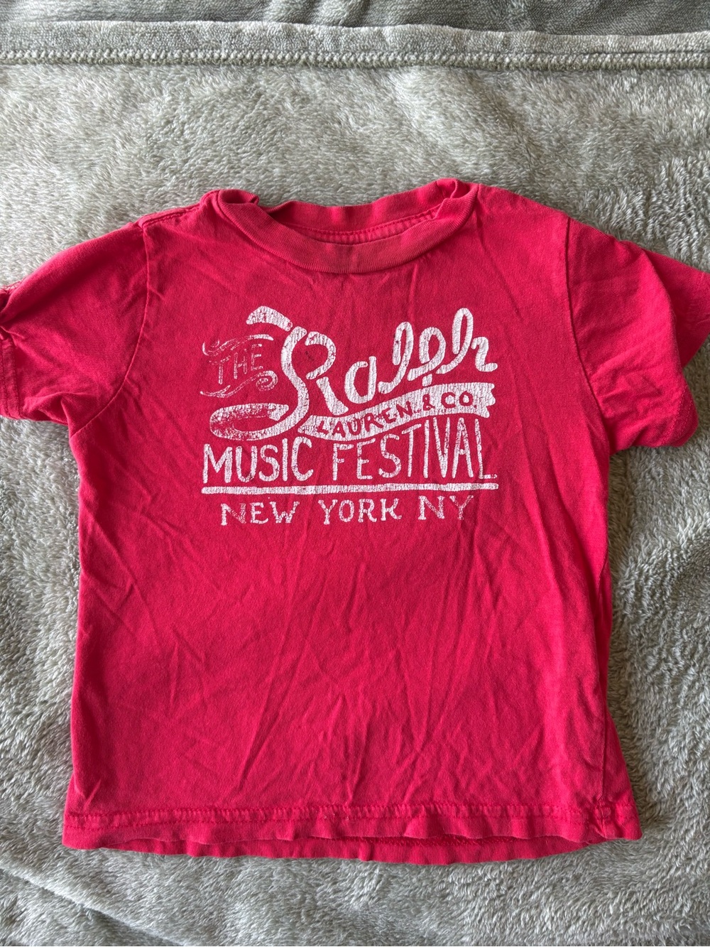Ralph Lauren Bright Pink Kids' Music Festival Graphic Tee